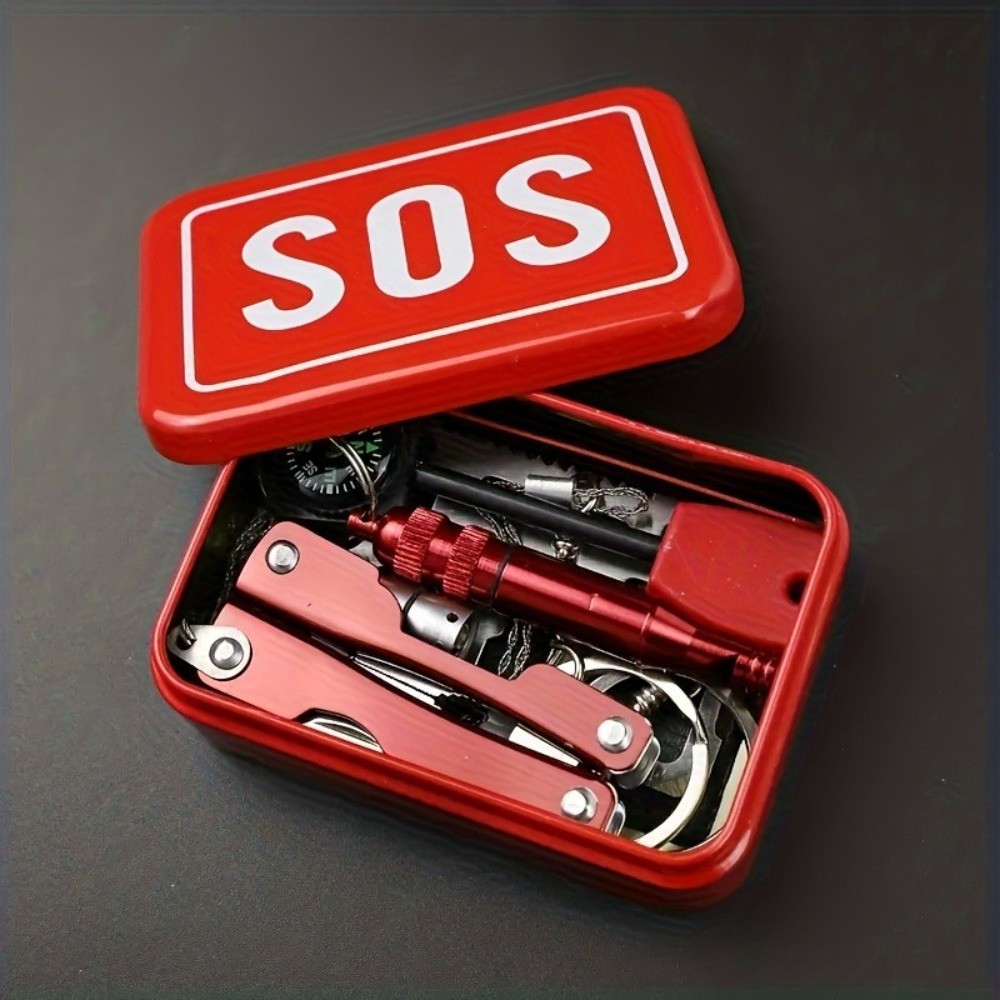 SOS Emergency Survival Kit 6Pcs Outdoor Gear fits Camping Hiking and Backpacking
