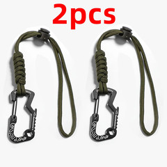 Multifunctional Tactical Hook Carabiner with Paracord Keychain Anti-Loss Rope fo