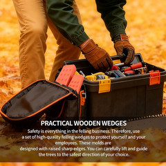 4-Pack Orange Spiked Logging Wedges, ABS Plastic (5.5″ & 8″) | Tree-Cutting Wedg