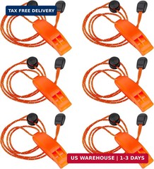 6Pcs Emergency Whistle Survival Whistles Loud Marine Safety Whistle with