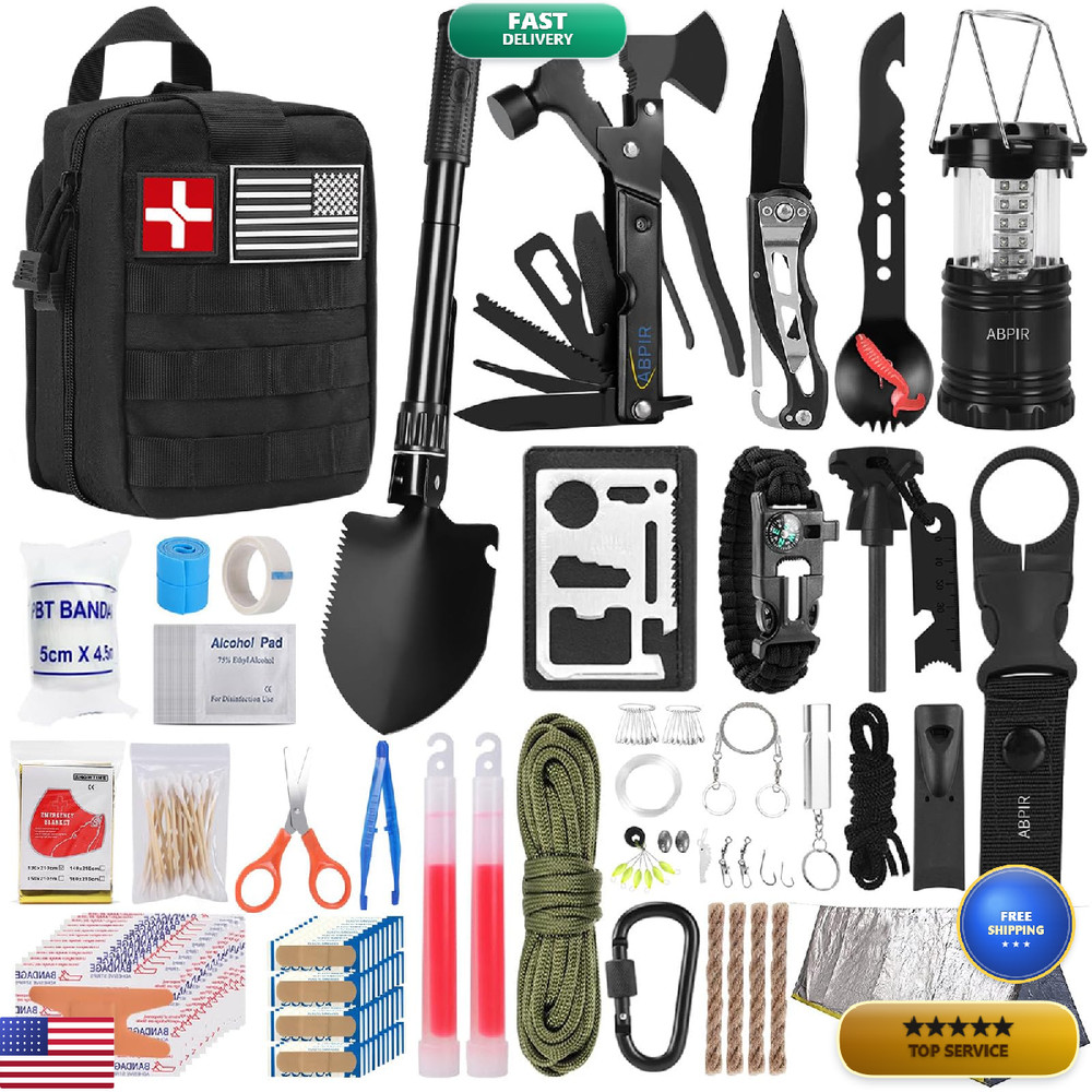 Abpir 171Pcs Survival First Aid Kit Survival Gear First Aid Supplies Emergency