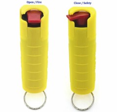 2 Police Magnum pepper spray 1/2oz in refillable yellow molded keychain defense