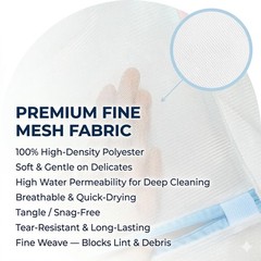 6 Pack Mesh Laundry Bags for Delicates with Auto-Lock Zipper, Durable blue