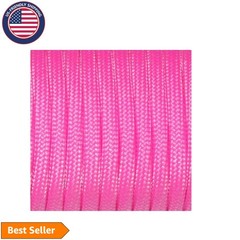 100 Feet Type III 7 Strand Paracord – Strong Nylon Cord in Hot Pink for Hiking