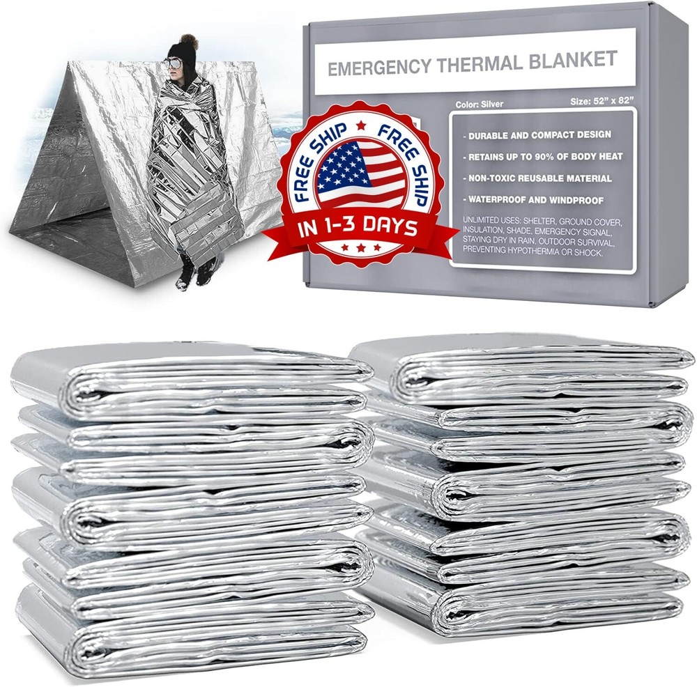 Manta térmica de emergencia médica Mylar Trauma Military Survival Safety Silver