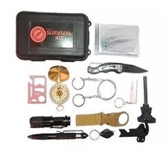 Red Alert 12 in 1 Emergency Survival Tool Safety Kit Includes Compass Knife…