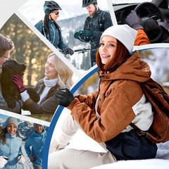 SIMARI Winter Waterproof Warm Gloves Women Men with Touchscreen Large, Black