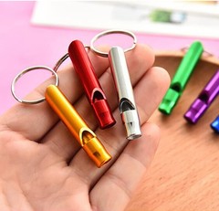 100 Pieces Emergency Whistle with Keychain Aluminum Whistle Survival Whistle …