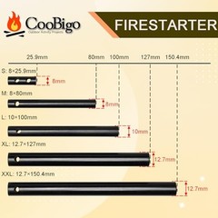 2 Pack Ferrocerium Rod Fire Steel,3/8×4 Inch Ferro Rod Fire Starter,Camping