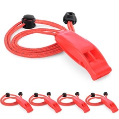 4 Pcs Emergency Whistles with Lanyard for Swimming Kayaking Hiking Camping