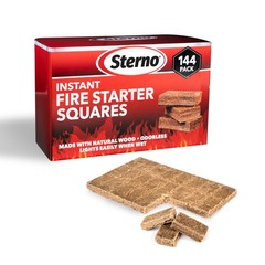 Instant Fire Starter Squares, 144 Count – Natural Wood Fire Starter Cubes for…