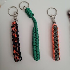 Paracord 550 FOB Survival Keychain Lot of 7 Various Colors Sizes Handmade in USA
