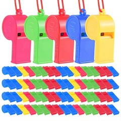 144X Plastic Whistles Bulk Whistles Training Sports Whistles with Lanyard