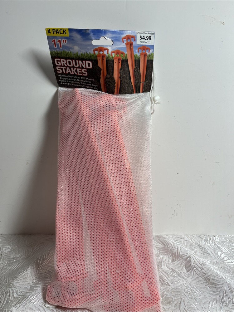 THE UM24 Pack of 4-11” Ground Stake Stick Strong Outdoor Camping Tent Orange