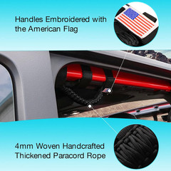 Gaizon 4 Pack Grab Handles Roll Bar Paracord Handgrip Handles with America Flag