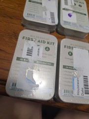 KIKKERLAND (2) 19 PC+(2)25 PC LOT Outdoor Reusable Tin Wilderness First Aid Kit