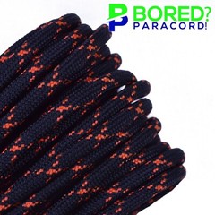 Black with Orange X – 100 FT – 550 Paracord Rope 7 strand Parachute Cord
