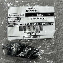 Lot Of 5 Plastic Whistles Referee Soccer Hockey Safety Black