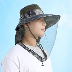 Bug Proof Sun Hat with Face Net UV Protection Fishing & Beekeeping Gear Full Cov
