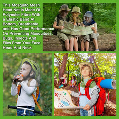 4 Pack Mosquito Bug Net Mesh for Head Mosquito Net Face Fly Netting Hood from In