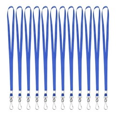 25Pcs 17.3″ Nylon Flat Lanyard with Clasp for Keys, Blue