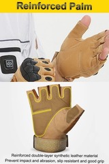 SUJAYU Outdoor Fingerless Gloves for Men – Hiking, Biking, X-Large, Tan