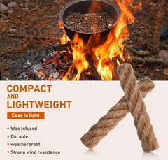 Emergency Fire Starter Magnesium 99% Pure 6 Bags Natural Wax Infused