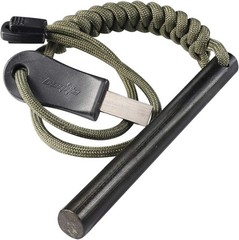 4 Inch Survival Ferrocerium Drilled Flint Fire Starter, Ferro Rod Kit Wi