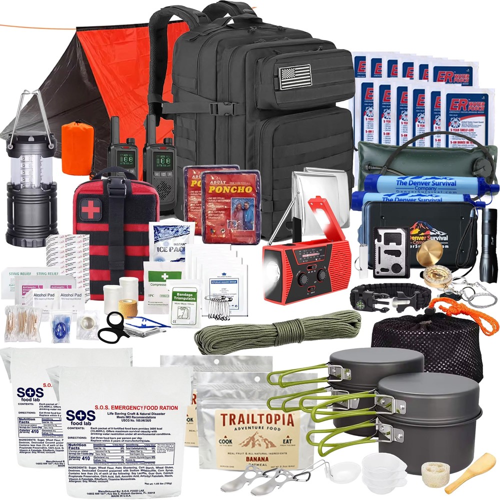 2 Person 72 Hour Bug Out Bag/Emergency Kit/Survival Backpack, Natural Disasters