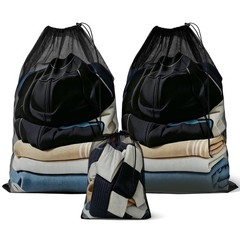 Urxvog 3 Pack Mesh Laundry Bags – 2 Large & 1 Small, 2 & 1 black