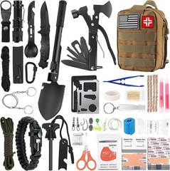 Emergency Survival Kit & First Aid Kit 142Pcs Professional Survival Gear Pouch