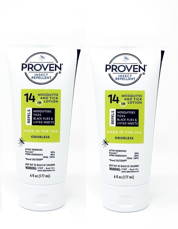 2 ~ Proven 12 HR Insect Repellent Lotion For Mosquitoes & Ticks Unscented 6 oz