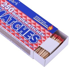 1 Box of 250 count Wooden Kitchen Matches Strike on Box Camping Fire Starters