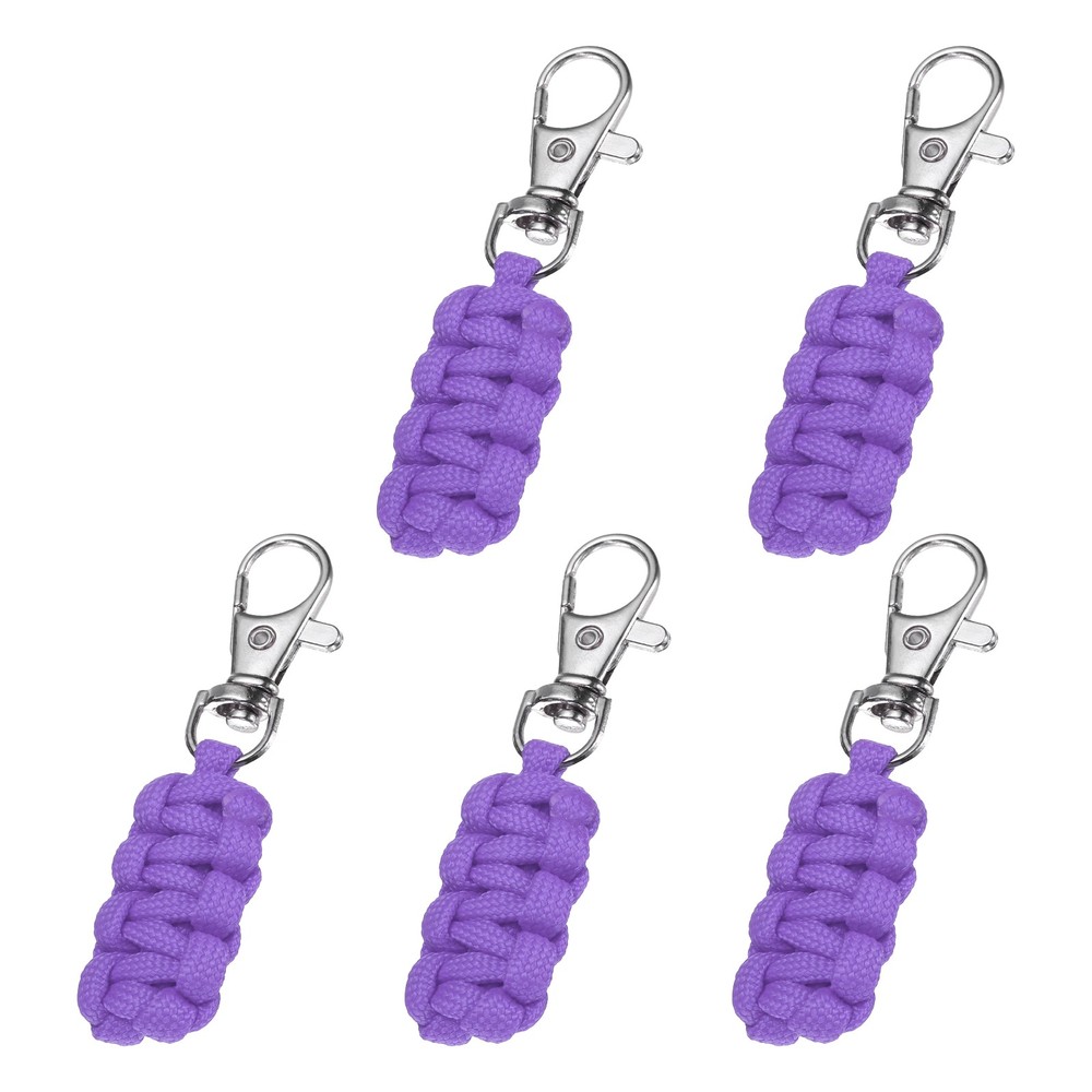 Paracord Zipper Pull, Polyester Zipper Pulls Replacement 5 Pcs & Purple