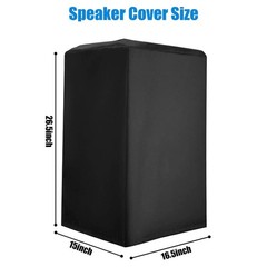 Adjustable Drawstring Black Oxford Cloth Speaker Cover Waterproof Dustproof UV