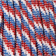 550 Paracord Red, White and Blue 6868 RWB Made in the USA Nylon/Nylon (100 ft)