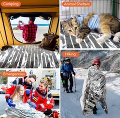 Emergency Thermal Blanket 2 Pack Premium Mylar Foil Space Survival Blanket