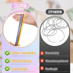 120 Pieces Extra Large Rubber Bands, Heavy-duty Red Yellow Blue Purple