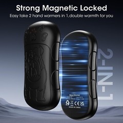 Hand Warmer Electric Set of 2 6000mAH Battery Rechargeable Pocket Warmer Outdoor C623