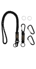 2 Pcs Paracord Lanyard Keychain, 1* Long and 1*Short Heavy Duty Braided Keych…