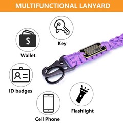 Paracord Lanyard Keychain with USA Flag,Parachute Rope Necklace Keychains for…