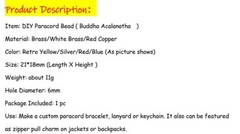 Buddha Acalanatha Brass EDC Paracord Bead Knife Lanyard Pendants DIY Accessories