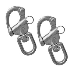 Pair of 3.5in87mm Swivel Eye Snap Shackle Quick Release Bail Rigging Sailing …