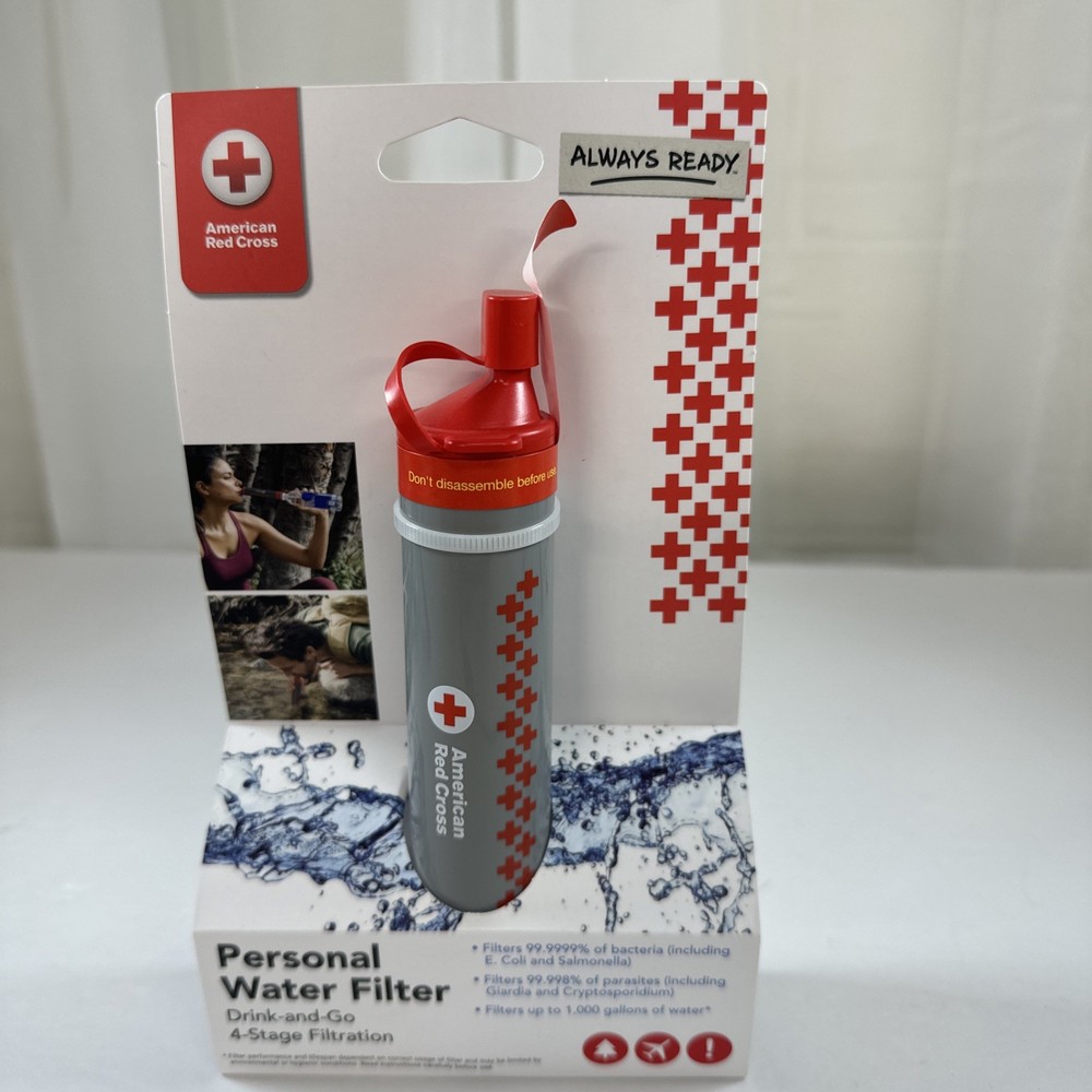 American Red Cross 4-Stage Personal Water Filter 99.99% Filtration BPA-Free [B7]