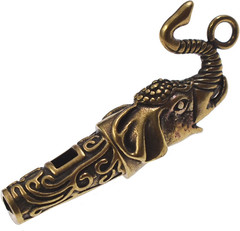 1Pc Antique Brass Elephant Whistles Camping Hiking Pet Training Signal Whistles