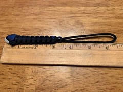 (4-Pack) BLACK GLOW-IN-THE-DARK Knife Lanyards Gutted 550 Paracord Keychain Fob