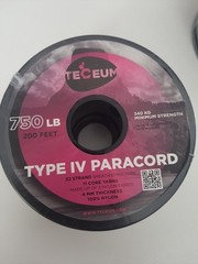 TECEUM Paracord Type IV 750 lb 016a – 200 ft – 4mm – 100% Nylon Strong