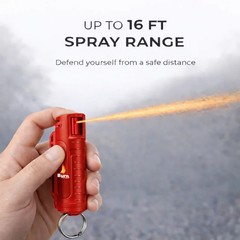 BURN PEPPER SPRAY KEYCHAIN 0.5OZ SELF DEFESNE SECURITY CASE MOLDED – RED 2 PACK