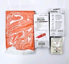 Emergency Survival Kit Camping Shelter Tube Tent, Sleeping Bag, Whistle, Cards