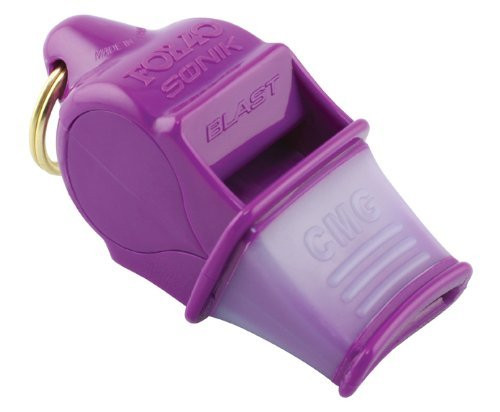 Fox 40 Sonik Blast CMG 2-Chamber Pealess Whistle with Lanyard, Purple